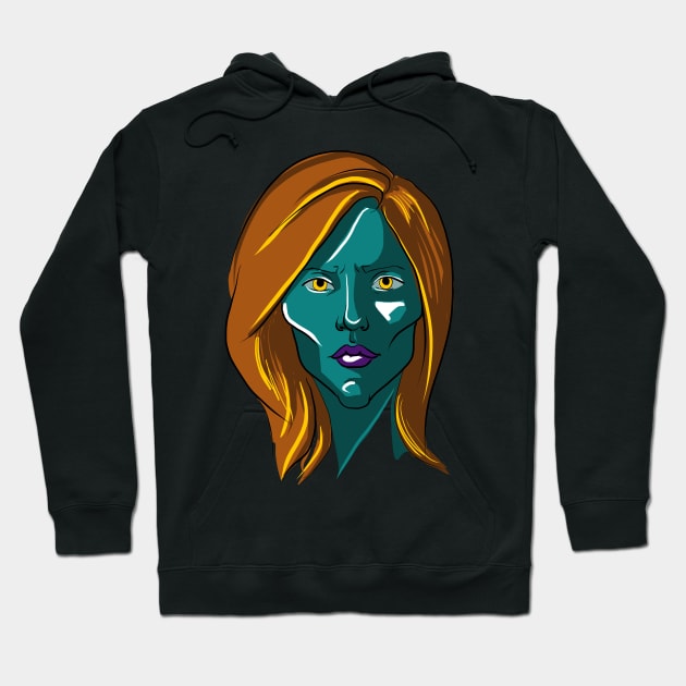 Blue woman Hoodie by afalinariel